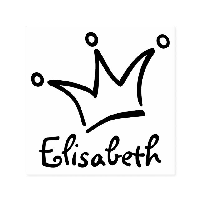 Funny Crown black + your backgr. & Name Self-inking Stamp (Design)