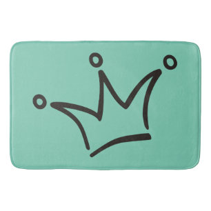 Funny Crown black + your backgr. & text Bathroom Mat