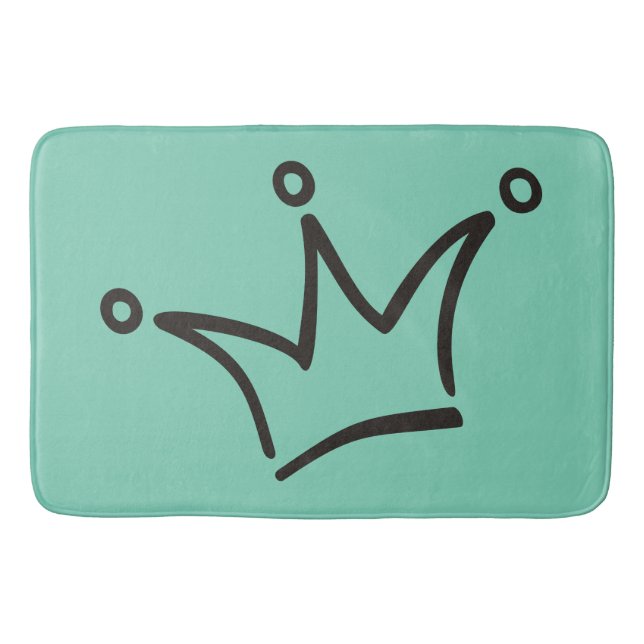 Funny Crown black + your backgr. & text Bathroom Mat (Front)