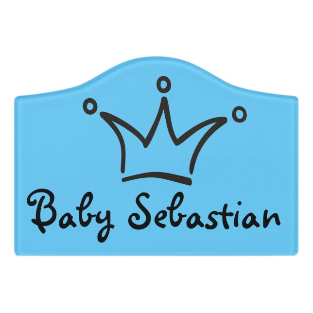 Funny Crown black + your backgr. & text Door Sign (Small Crest Front)