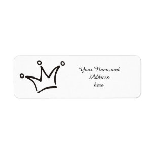 Funny Crown black + your backgr. & text Label