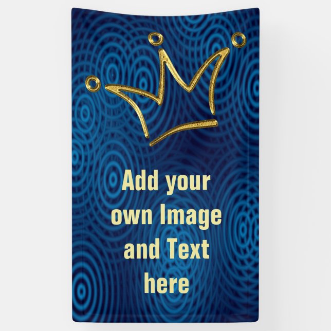 Funny Crown gold + your backgr. & text Banner (Vertical)