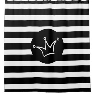 Funny Crown white + your backgr. & ideas Shower Curtain