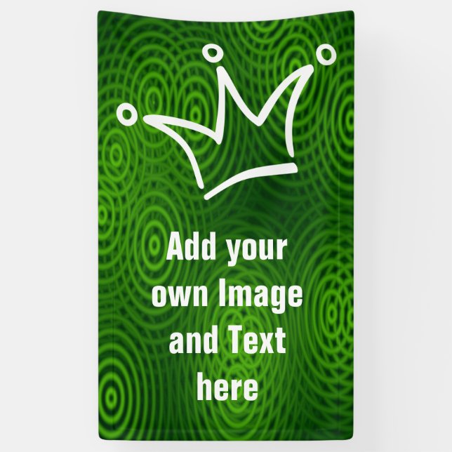Funny Crown white + your backgr. & text Banner (Vertical)