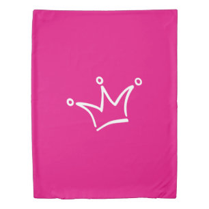 Funny Crown white + your backgr. & text Duvet Cover