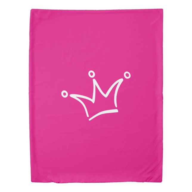 Funny Crown white + your backgr. & text Duvet Cover (Front)