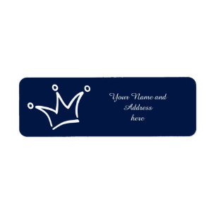 Funny Crown white + your backgr. & text Label