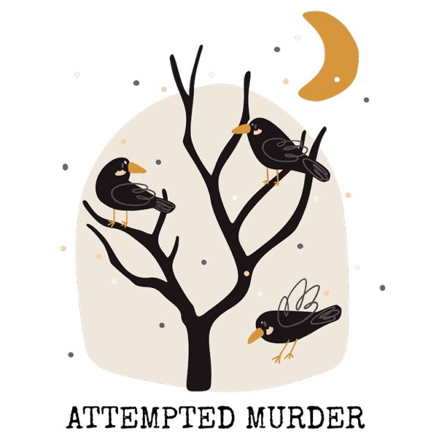 Funny crows Attempted Murder Halloween Gothic cute T-Shirt (Creator Uploaded)