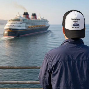 Funny Cruise Crew Miss the Boat Black Personalize Trucker Hat