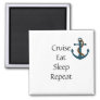 Funny Cruise Door Magnet Stateroom Eat Repeat