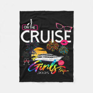 Funny Cruise Girls Trip 2025 Women Cruising Boat T Fleece Blanket
