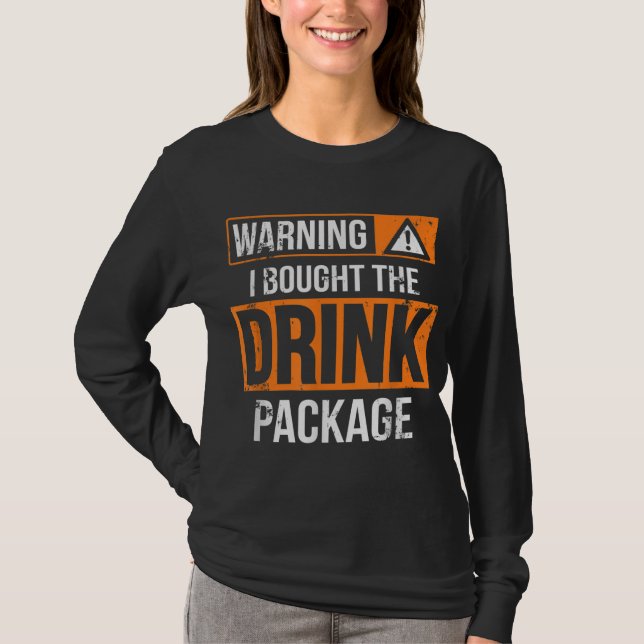 Funny Cruise Ship Caribbean Vacation Drink Package T-Shirt (Front)