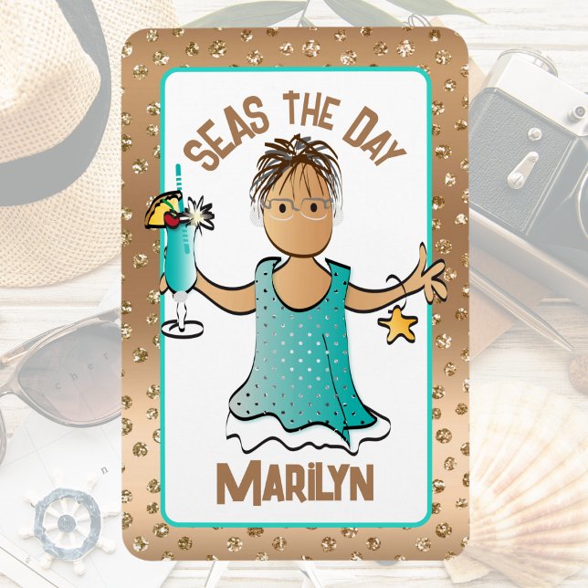 Funny Cruise Ship Door Seas the Day Vacation Magnet (Creator Uploaded)