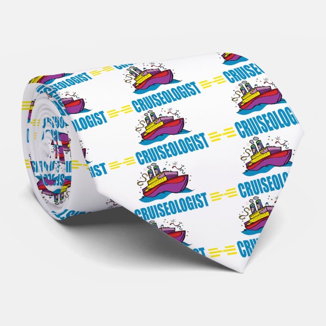 Funny Cruise Ship Neck Tie (Rolled)