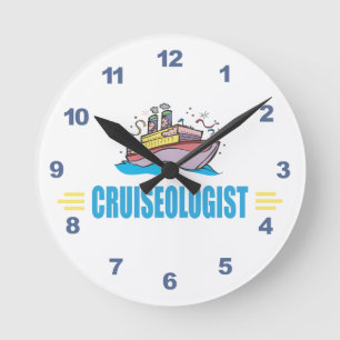 Funny Cruise Ship Round Clock