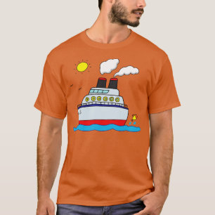 Funny Cruise Ship Sailing On The Sea T-Shirt