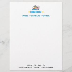 Funny Cruise Ship Travel Agency Vacation Letterhead