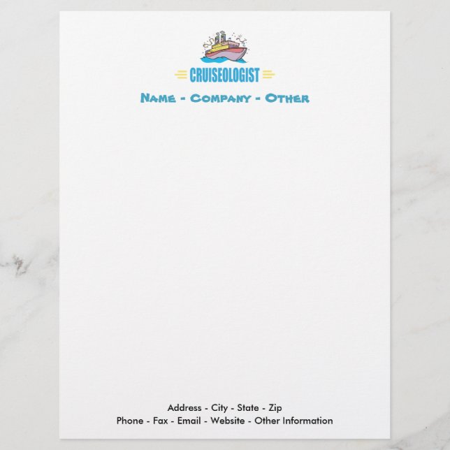 Funny Cruise Ship Travel Agency Vacation Letterhead (Front)