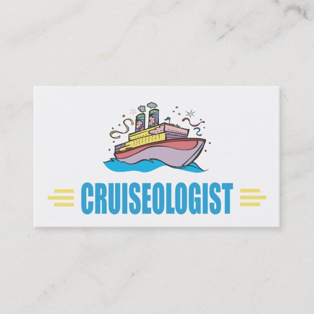 Funny Cruise Ship Travel Fan Business Card (Front)