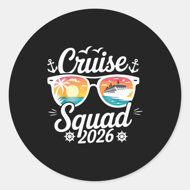 Funny Cruise Squad 2026 Summer Vacation Matching F Classic Round Sticker (Front)