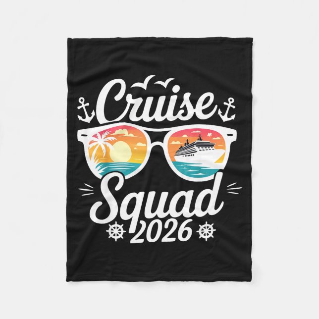 Funny Cruise Squad 2026 Summer Vacation Matching F Fleece Blanket (Front)