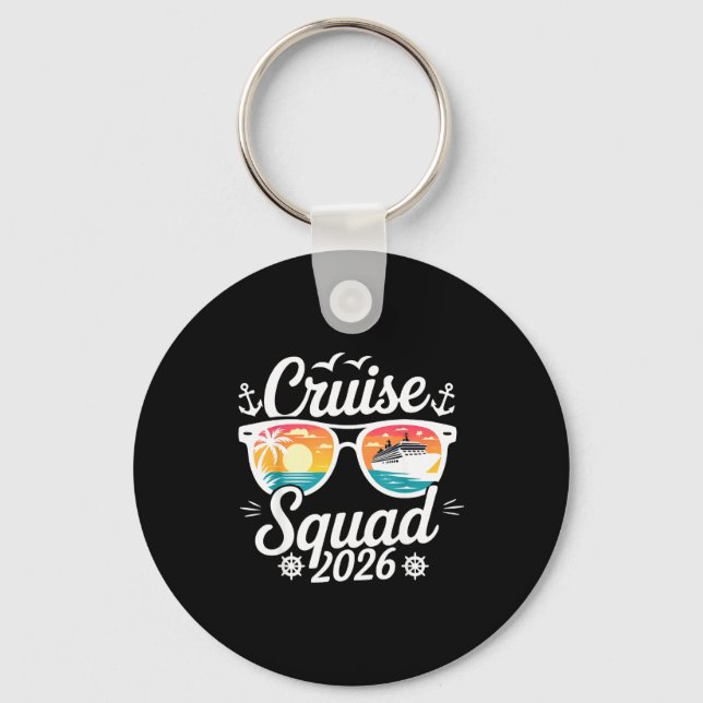 Funny Cruise Squad 2026 Summer Vacation Matching F Keychain (Front)