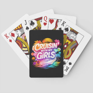 Funny Cruising with My Girls Colorful Cruise Ship Poker Cards