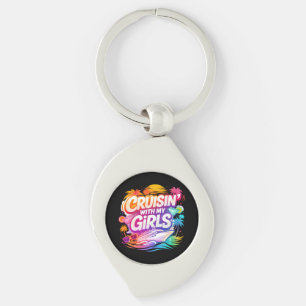 Funny Cruising with My Girls Cruising Besties Keychain
