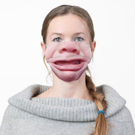 Funny Crying Baby Face Adult Cloth Face Mask (Worn)