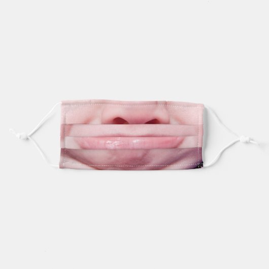 Funny Crying Baby Face Adult Cloth Face Mask (Front, Folded)