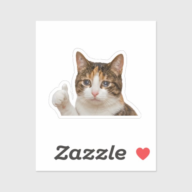 Funny Crying Cat Thumbs Up Meme Graphic Sticker (Sheet)
