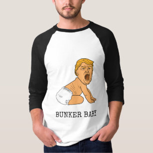 Funny Crying Donald Trump Bunker Baby T-Shirt