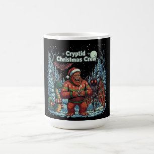 Funny Cryptid Christmas Crew Bigfoot, Mothman Color Morph Mug