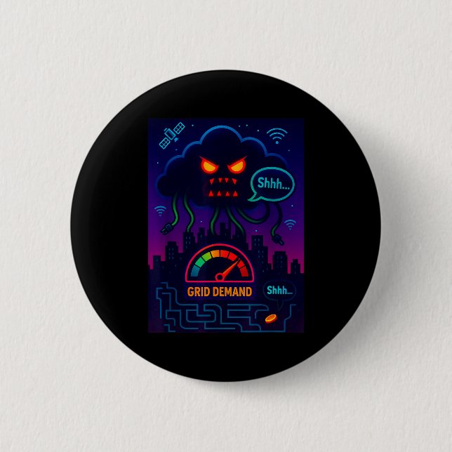 Funny Crypto Energy Environmental Satire Gift  Button (Front)