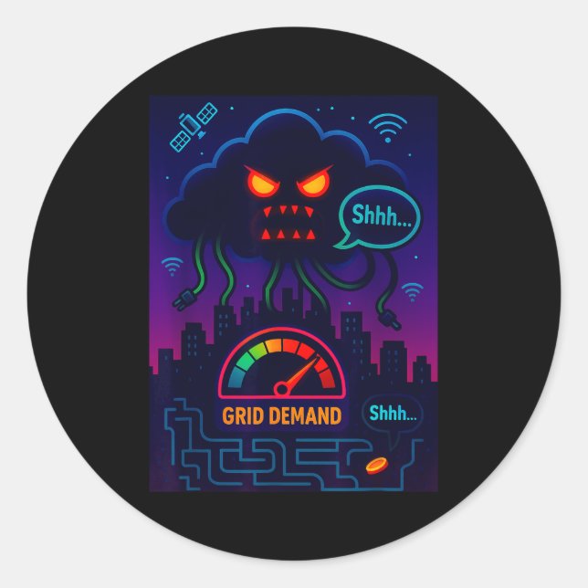 Funny Crypto Energy Environmental Satire Gift  Classic Round Sticker (Front)