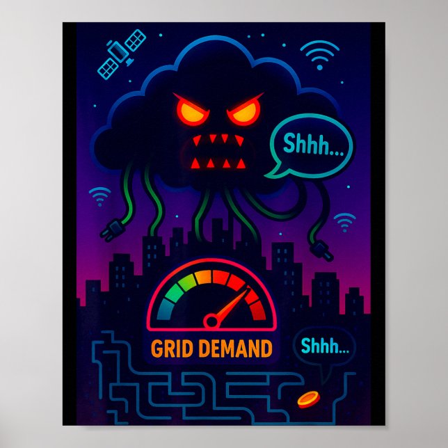 Funny Crypto Energy Environmental Satire Gift  Poster (Front)
