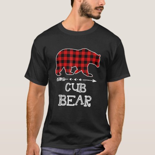 Funny Cub Bear Matching Family Christmas Bear Red T_Shirt