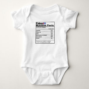 Funny Cuban Nutrition Fact Baby Onsie Bodysuit