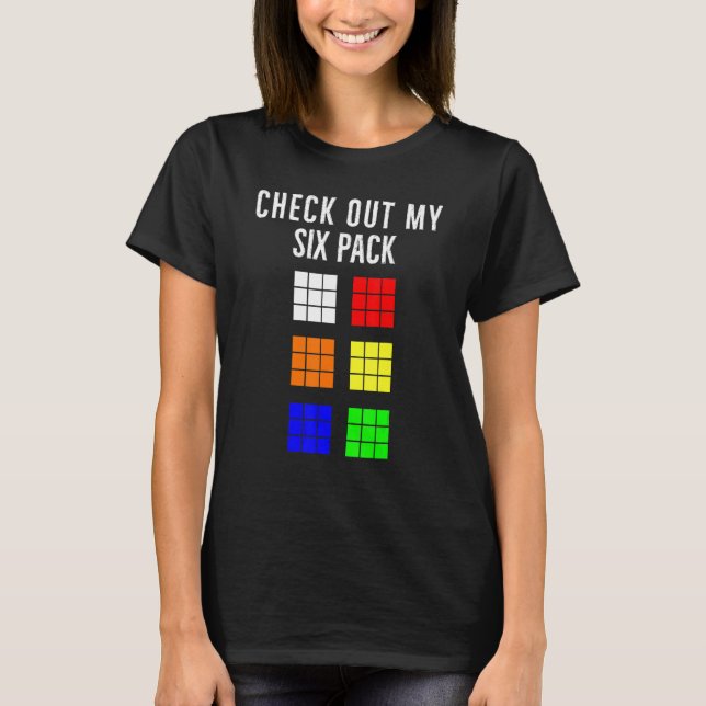 Funny Cuber Speed Cubing Check Out My Six Pack Mat T-Shirt (Front)