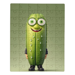 Funny cucumber character jigsaw puzzle