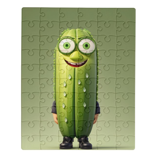 Funny cucumber character  jigsaw puzzle (Puzzle Vertical)