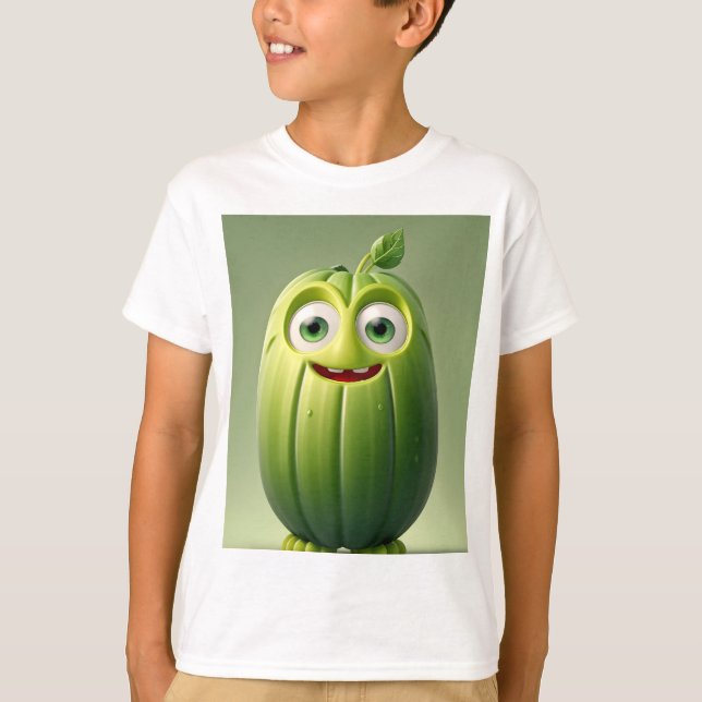 Funny cucumber character  T-Shirt (Front)