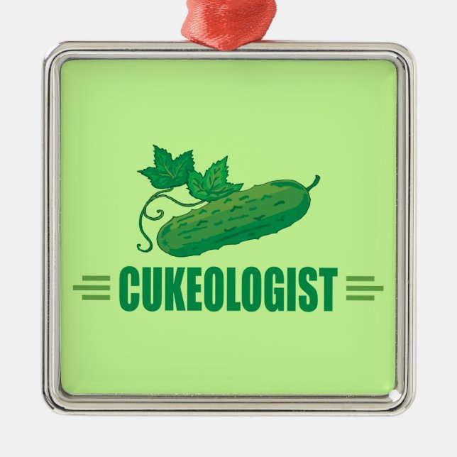 Funny Cucumber Metal Ornament (Front)