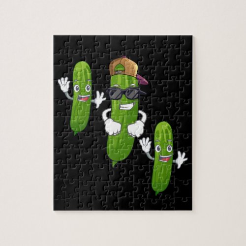 Funny Cucumber Pickle Dancing Food Jigsaw Puzzle