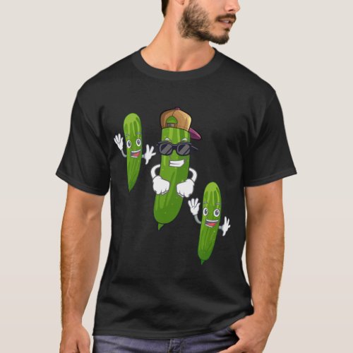 Funny Cucumber Pickle Dancing Food T_Shirt