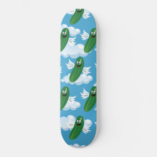 Funny Cucumber Pickles Food Humor Fantasy Emojis Skateboard