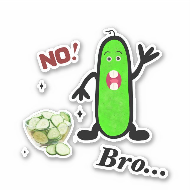 Funny cucumber sticker (Front)