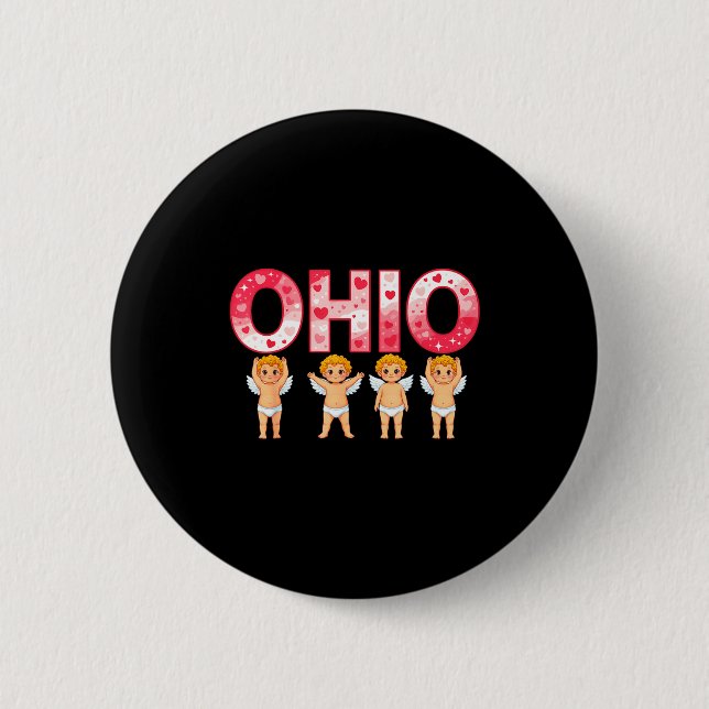 Funny Cud Ohio Midwestern Party O-h-i-o In Valenti Button (Front)