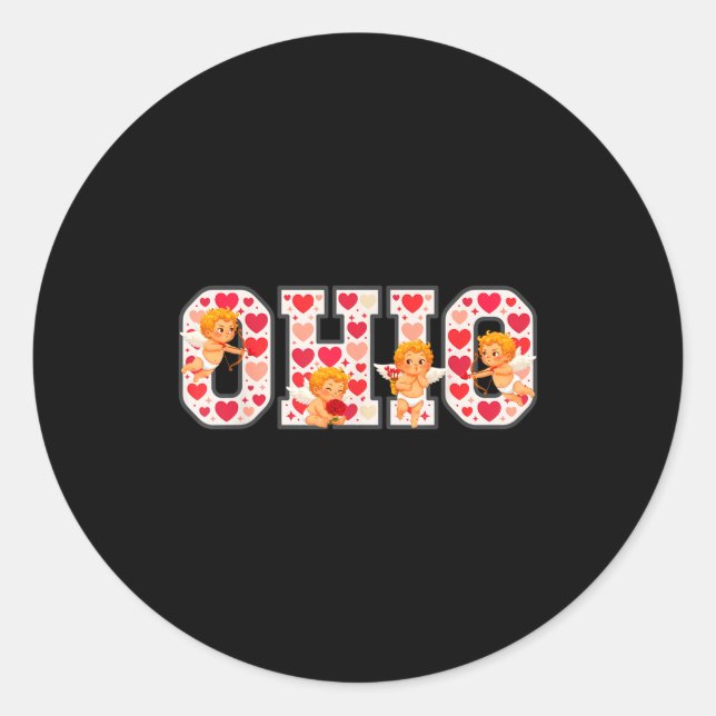 Funny Cud Ohio Midwestern Party O-h-i-o In Valenti Classic Round Sticker (Front)