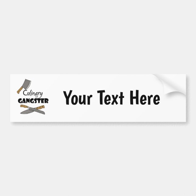 Funny Culinary Gangster Cooking Design Bumper Sticker (Front)